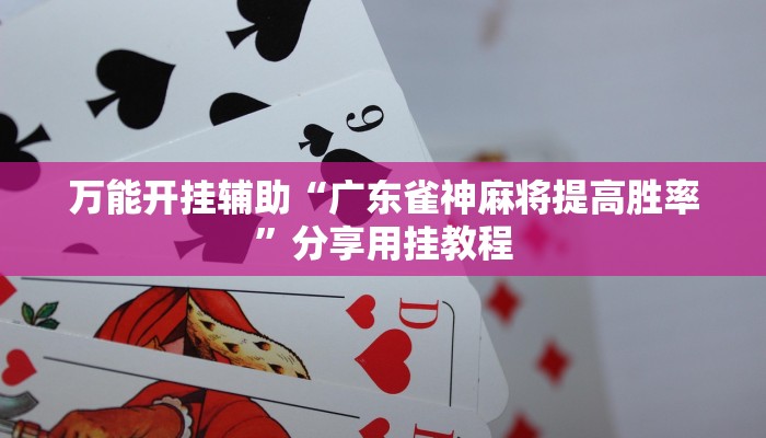 萬(wàn)能開(kāi)掛輔助“廣東雀神麻將提高勝率”分享用掛教程