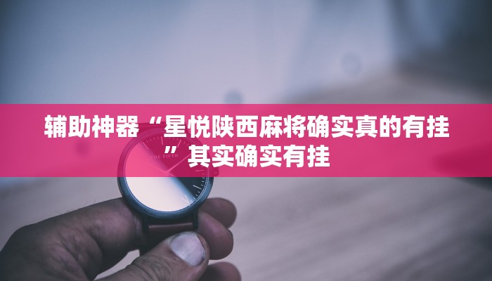 輔助神器“星悅陜西麻將確實(shí)真的有掛”其實(shí)確實(shí)有掛